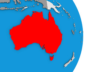 Image showing Australia on globe