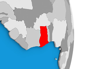 Image showing Ghana on globe