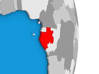 Image showing Gabon on globe