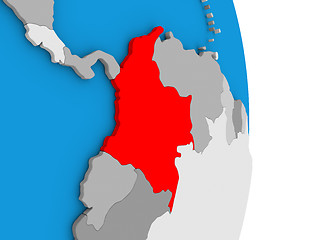 Image showing Colombia on globe