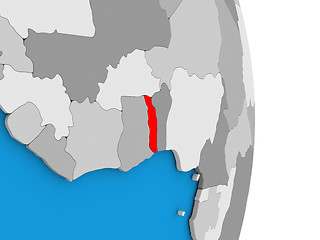 Image showing Togo on globe