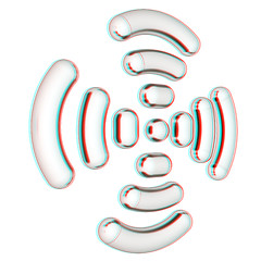 Image showing Radio Frequency Identification symbol. 3d illustration. Anaglyph