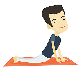 Image showing Man practicing yoga upward dog pose.