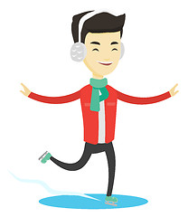 Image showing Man ice skating vector illustration.