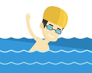 Image showing Man swimming vector illustration.