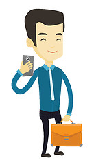 Image showing Business man making selfie vector illustration.