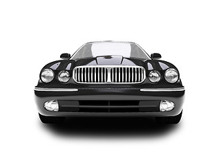 Image showing isolated black car front view 01