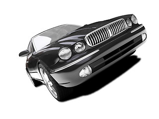 Image showing isolated black car front view 02