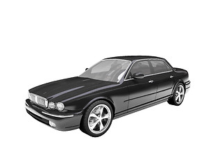 Image showing isolated black car front view 03