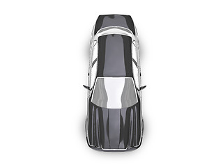 Image showing isolated black car top view