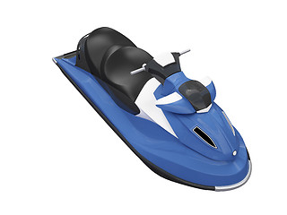 Image showing Jetski blue isolated front view