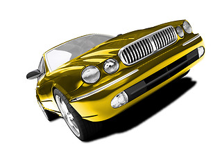 Image showing isolated gold car front view 02