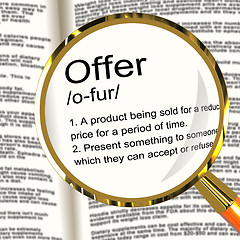 Image showing Offer Definition Magnifier Showing Discounts Reductions Or Sales