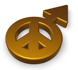 Image showing male gender and peace symbol mix - 3d rendering