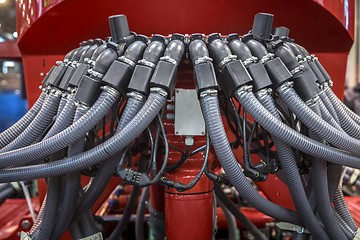 Image showing Closeup photo of an agricultural watering equipment