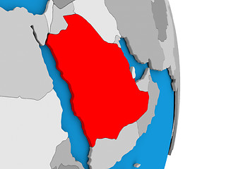 Image showing Saudi Arabia on globe