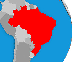 Image showing Brazil on globe