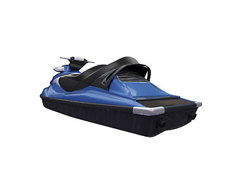 Image showing Jetski blue isolated back view