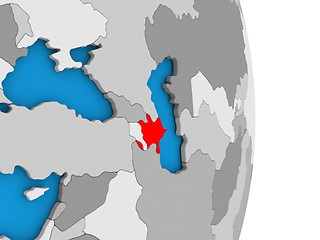 Image showing Azerbaijan on globe