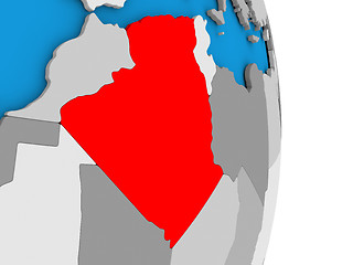 Image showing Algeria on globe