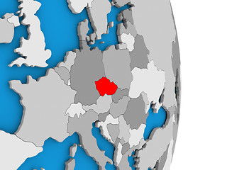 Image showing Czech republic on globe