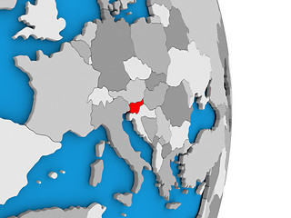 Image showing Slovenia on globe