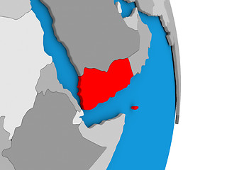 Image showing Yemen on globe