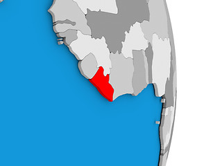 Image showing Liberia on globe