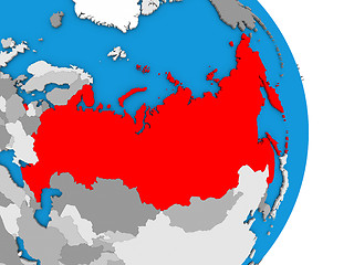 Image showing Russia on globe