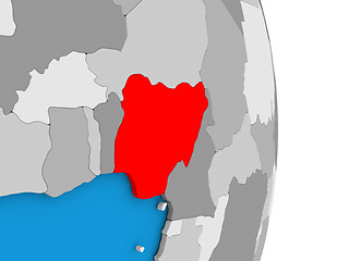 Image showing Nigeria on globe