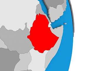 Image showing Ethiopia on globe