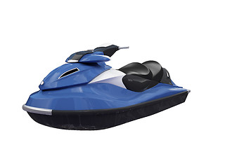 Image showing Jetski blue isolated front view