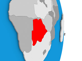 Image showing Botswana on globe