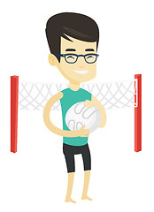 Image showing Beach volleyball player vector illustration.