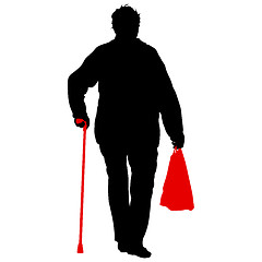 Image showing Silhouette of disabled people on a white background. illustration