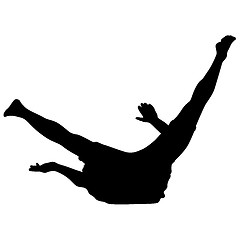 Image showing Black Silhouettes breakdancer on a white background