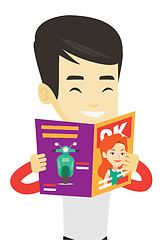 Image showing Man reading magazine vector illustration.