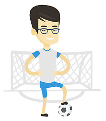 Image showing Football player with ball vector illustration.