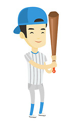 Image showing Baseball player with bat vector illustration.