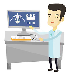 Image showing Doctor examining radiograph vector illustration.