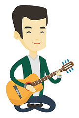 Image showing Man playing acoustic guitar vector illustration.