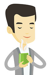 Image showing Man enjoying cup of coffee vector illustration