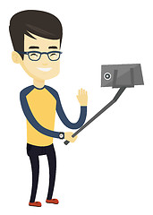 Image showing Man making selfie vector illustration.