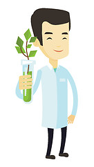 Image showing Scientist with test tube vector illustration.