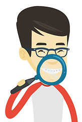 Image showing Man brushing his teeth vector illustration.