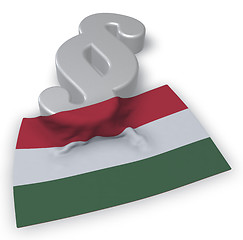 Image showing paragraph symbol and flag of hungary - 3d rendering