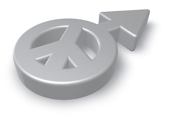 Image showing male gender and peace symbol mix - 3d rendering