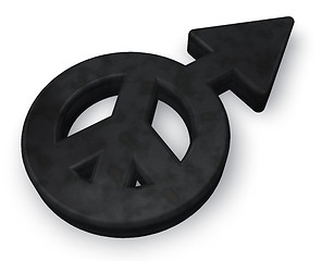 Image showing male gender and peace symbol mix - 3d rendering