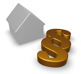 Image showing paragraph symbol and house model - 3d rendering