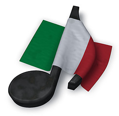 Image showing music note and italian flag - 3d rendering